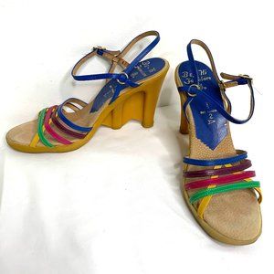 1970's Vintage Famolare Strappy Heels Italy